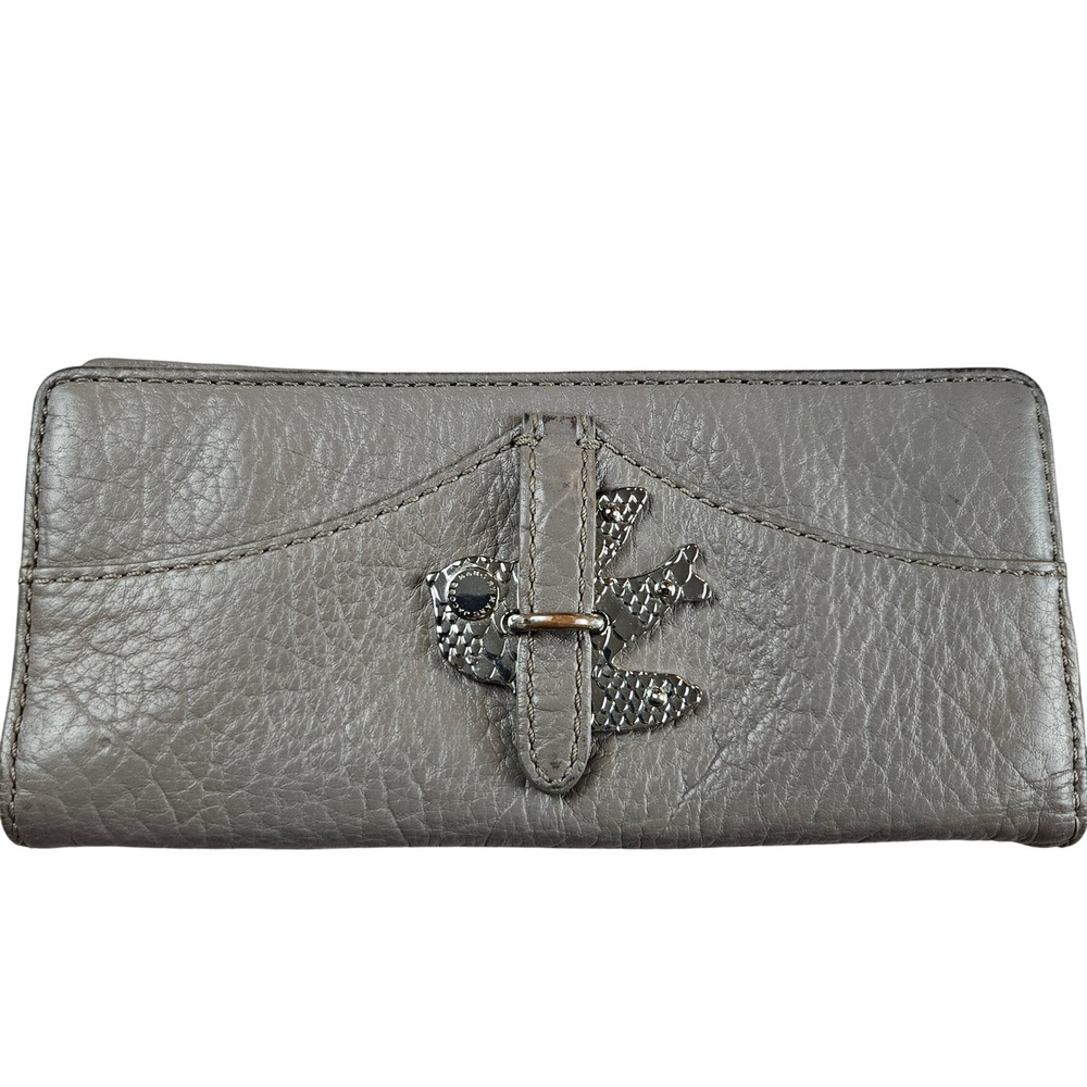 Marc Jacobs Petal to the Metal wallet gray‎ leather silver toned hardware